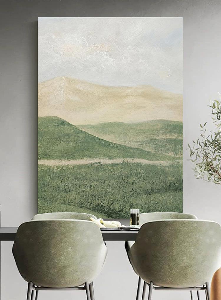 abstrakt landschaft berge grün wandkunst minimalismus Ölgemälde